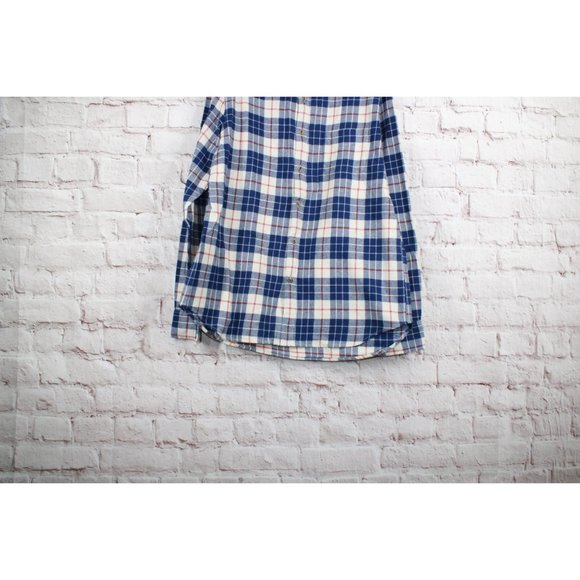 NWT J.Crew Blue Plaid Regular Flannel Cotton Button Down Shirt Size Large - Picture 9 of 11